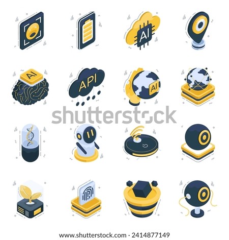 Pack of Ai Isometric Icons 

