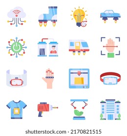 Pack of Ai Technology Flat Icons

