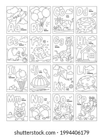 Pack of Alphabets Coloring Page 