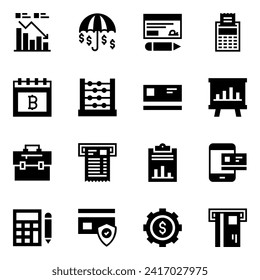 Pack of Analytics Glyph Icons 

