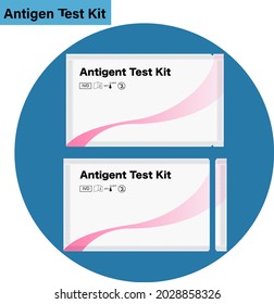 Pack of antigen test kit full pack and open version , vector