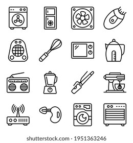 Paket mit linearen Icons der Einheit