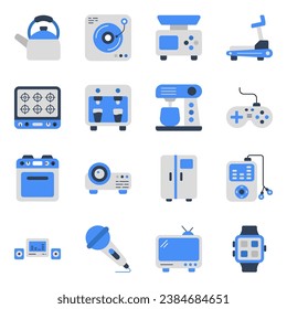 Pack of Appliances and Devices Flat Icons

