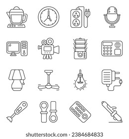 Pack of Appliances and Hardware Linear Icons