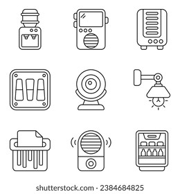 Pack of Appliances and Kitchenware Linear Icons
