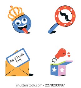 Pack of April Fool Flat Icons 

