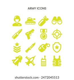 Pack of Army vector icons