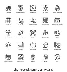 
Pack of Artificial Intelligence Line Vector Icons
