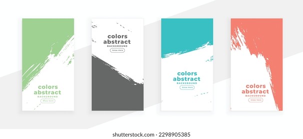 pack of artistic watercolor banner in brush strokes style vector