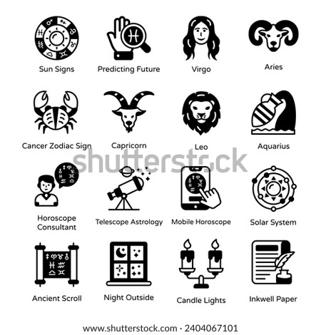 Pack of Astrology Glyph Icons

