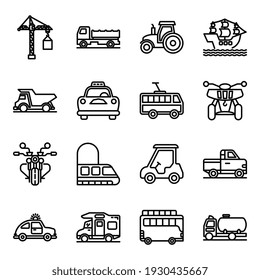 Pack of Automobile Linear Icons 