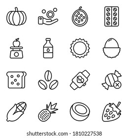 Pack of Balanced Diet Line Icons
