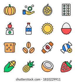 Pack of Balanced Diet Outline Icons