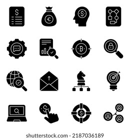 Pack of Banking, Finance and Marketing Solid Icons