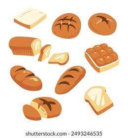 A pack of basic bread illustration