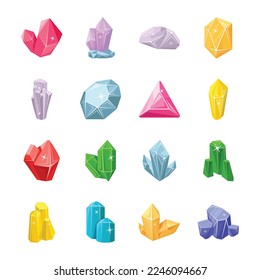 Pack of Beautiful Crystals 2d Icons 

