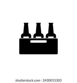 Pack of Beer Bottles flat vector icon. Simple solid symbol isolated on white background