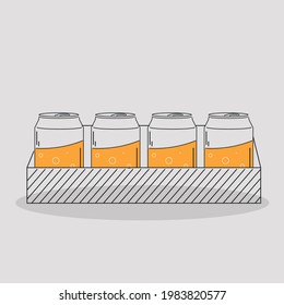 Pack beer draw drink alcohol liquid enjoy icon - Vector