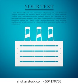 Pack of Beer flat icon on blue background. Vector Illustration