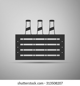 Pack of beer icon on grey background. Vector Illustration