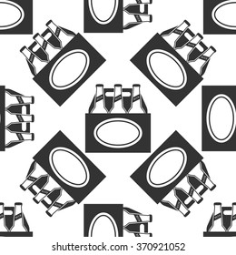 Pack of Beer icon seamless pattern on white background. Vector Illustration