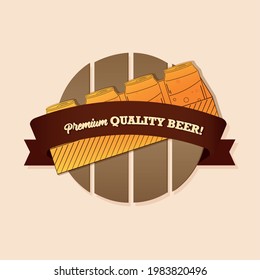 Pack beer logo drink alcohol liquid enjoy icon - Vector