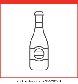 Paquete de cerveza u otra bebida alcohólica. Simple vector de botella de alcohol. Estilo lineal