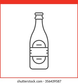 Paquete de cerveza u otra bebida alcohólica. Simple vector de botella de alcohol. Estilo lineal