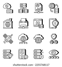 Pack of Big Data Linear Icons 