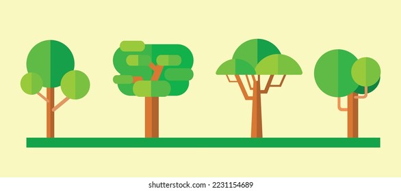 a pack of big tree illustration