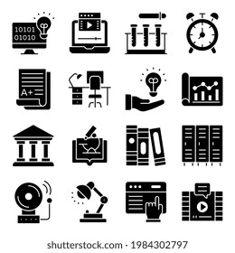 Pack of Binary Idea Glyph Icons