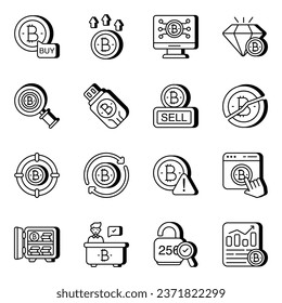 Pack of Bitcoin and Crypto vector Icons

