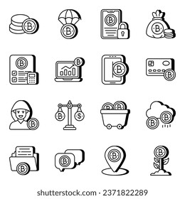 Pack of Bitcoin vector Icons

