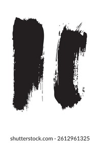 Pack of Black Grunge set of Brush Stroke Vector Collection