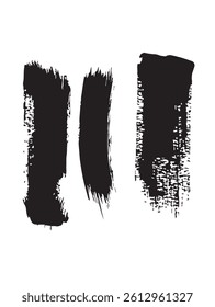 Pack of Black Grunge set of Brush Stroke Vector Collection
