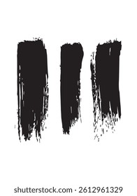 Pack of Black Grunge set of Brush Stroke Vector Collection