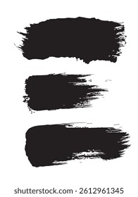 Pack of Black Grunge set of Brush Stroke Vector Collection