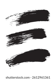 Pack of Black Grunge set of Brush Stroke Vector Collection