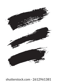 Pack of Black Grunge set of Brush Stroke Vector Collection