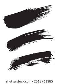 Pack of Black Grunge set of Brush Stroke Vector Collection