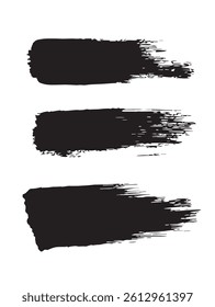Pack of Black Grunge set of Brush Stroke Vector Collection