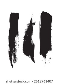 Pack of Black Grunge set of Brush Stroke Vector Collection