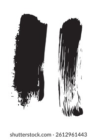 Pack of Black Grunge set of Brush Stroke Vector Collection