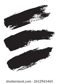 Pack of Black Grunge set of Brush Stroke Vector Collection