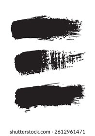 Pack of Black Grunge set of Brush Stroke Vector Collection