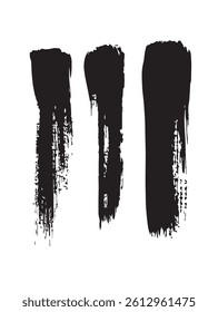 Pack of Black Grunge set of Brush Stroke Vector Collection