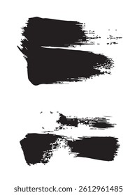 Pack of Black Grunge set of Brush Stroke Vector Collection