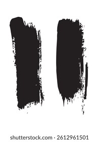 Pack of Black Grunge set of Brush Stroke Vector Collection