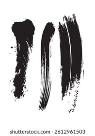 Pack of Black Grunge set of Brush Stroke Vector Collection