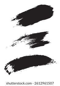 Pack of Black Grunge set of Brush Stroke Vector Collection